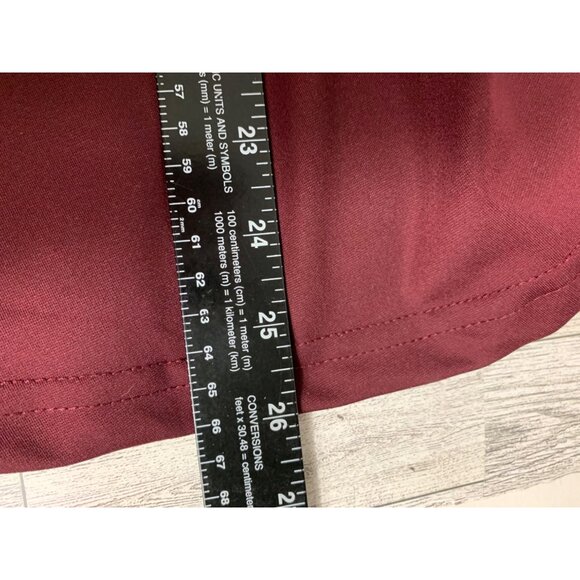 Fentar Empire Waist Drape Tie Dress Plus Sz 2XL Maroon Midi Flattering 3/4 Sleev - Picture 12 of 14
